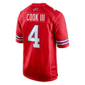 B.Bills #4 James Cook III Player Red Home Game ROCER Stitched Jerseys