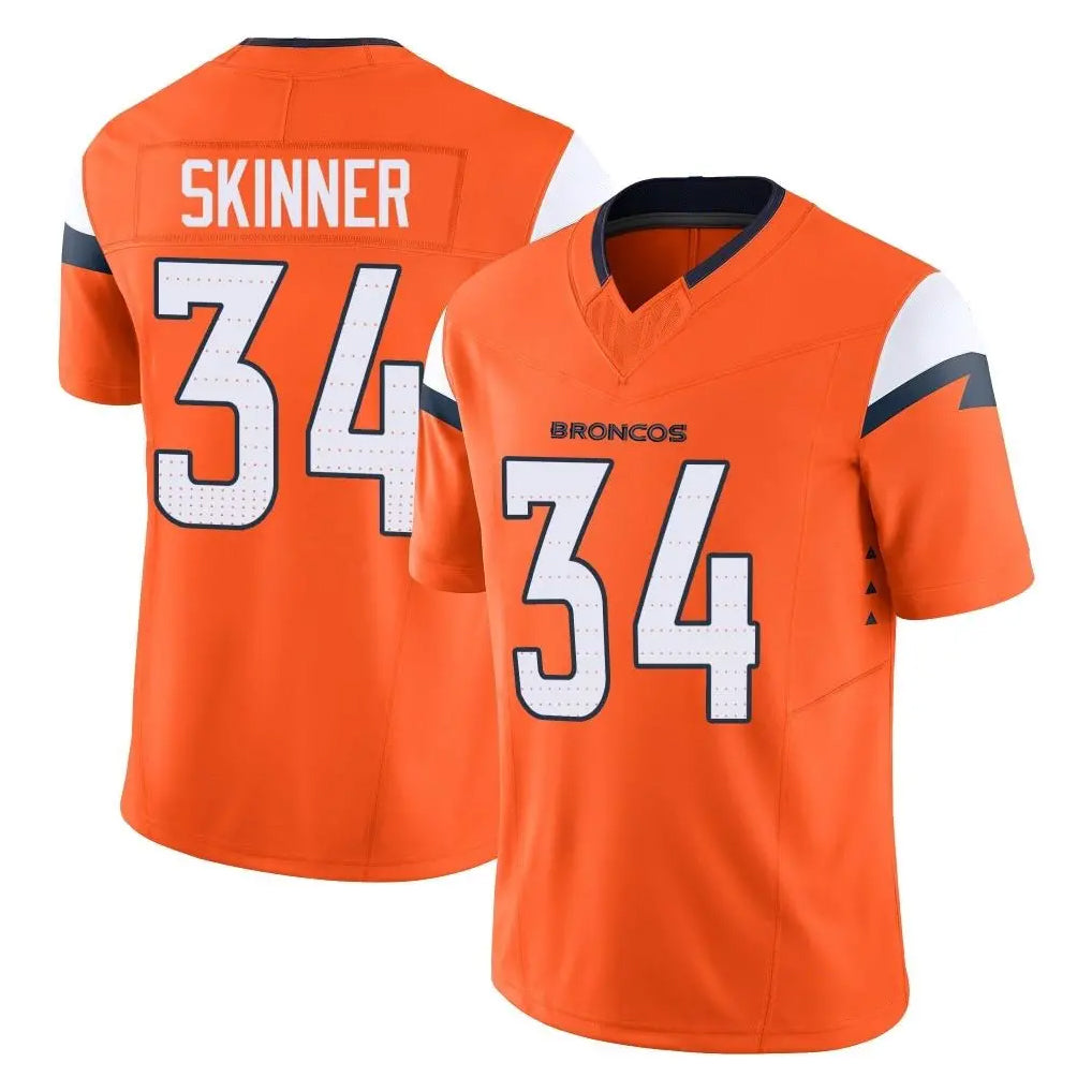 D.Broncos #34 JL Skinner Player Orange Vapor F.U.S.E. Limited Home Game ROCER Stitched Jerseys