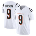 C.Bengals #9 Joe Burrow Player White Vapor F.U.S.E. Limited Home Game ROCER Stitched Jerseys