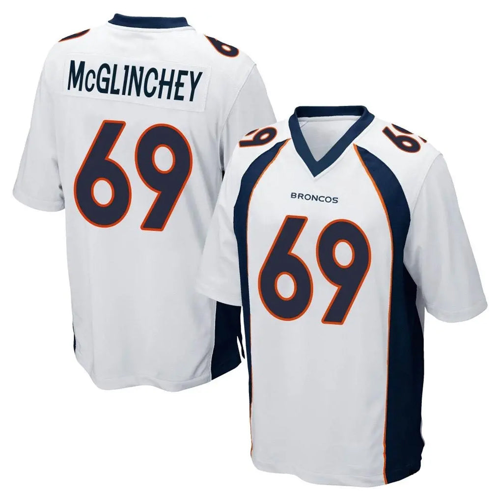 D.Broncos #69 Mike McGlinchey Player White Game ROCER Stitched Jerseys