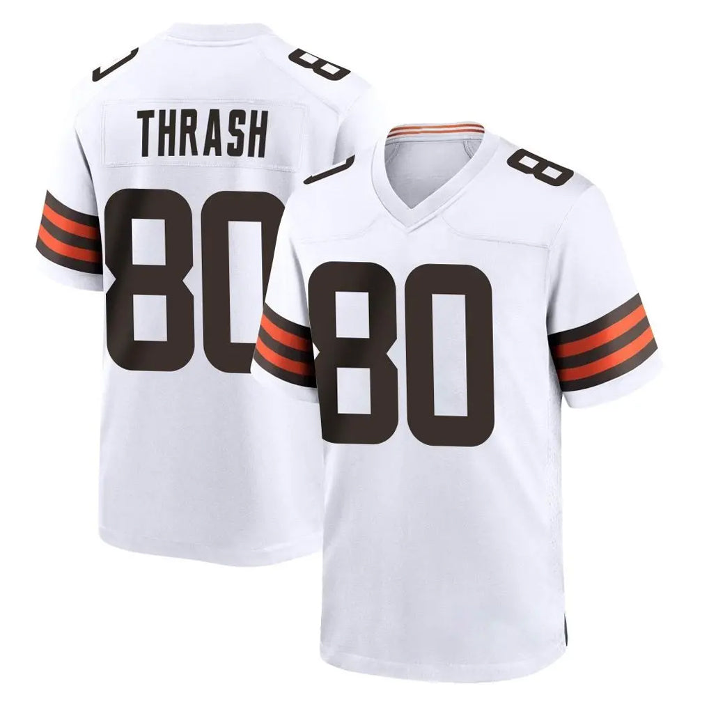 C.Browns #80 Jamari Thrash Player White Home Game ROCER Stitched Jerseys