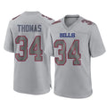 B.Bills #34 Thurman Thomas Player Gray Fashion Home Game ROCER Stitched Jerseys