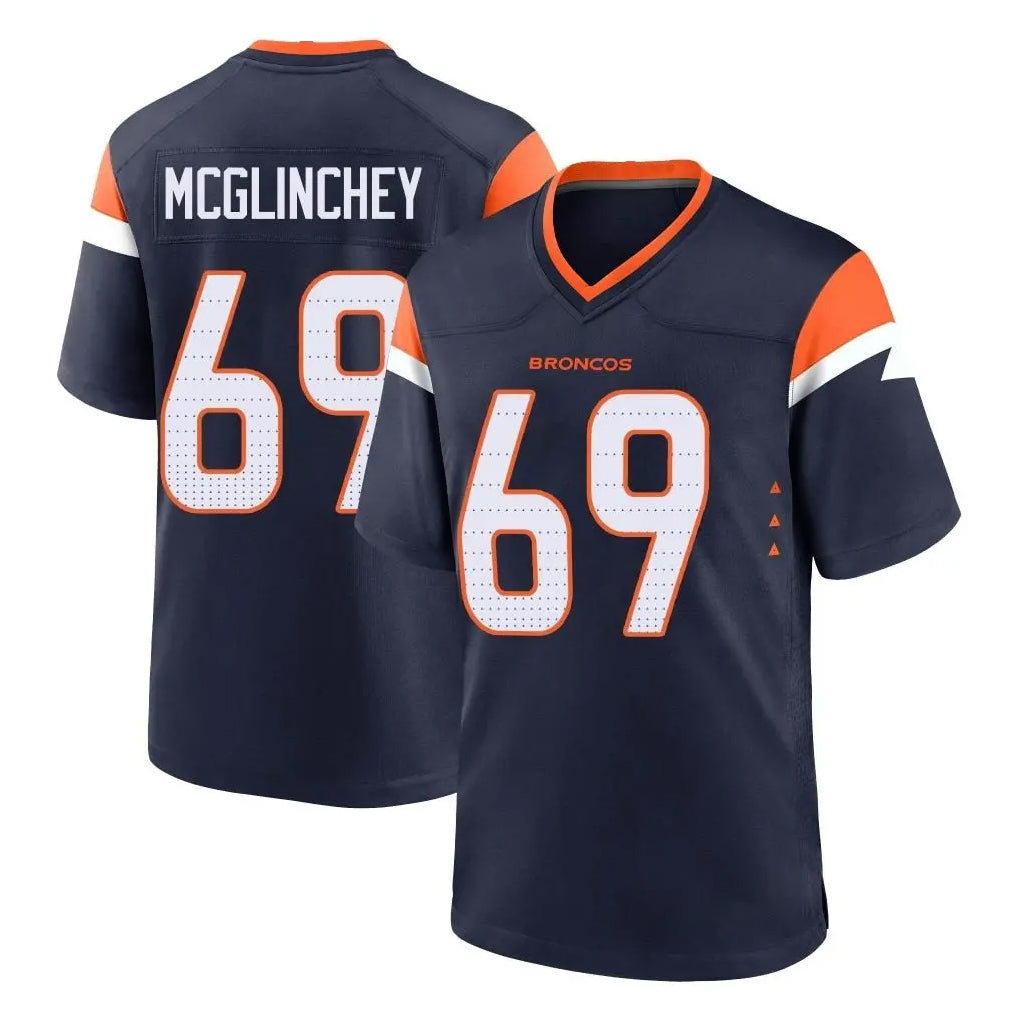 D.Broncos #69 Mike McGlinchey Player Navy Home Game ROCER Stitched Jerseys