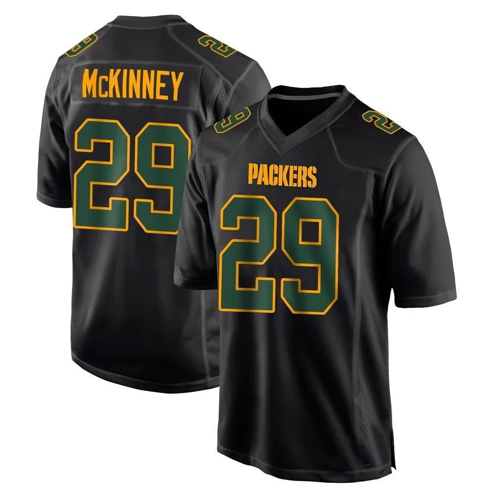 GB.Packers #29 Xavier McKinney Player Black Fashion Home Game ROCER Stitched Jerseys