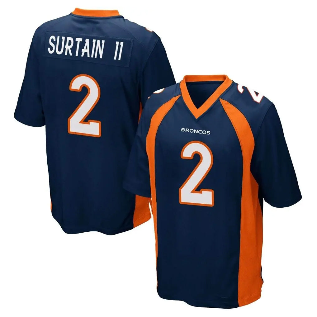 D.Broncos #2 Pat Surtain II Player Navy Game ROCER Stitched Jerseys