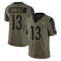 P.Steelers #13 Rico Dowdle Player Olive Salute To Service Limited Game ROCER Stitched Jerseys