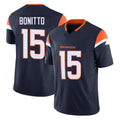 D.Broncos #15 Nik Bonitto Player Navy Limited Vapor F.U.S.E. Home Game ROCER Stitched Jerseys