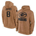 GB.Packers #8 Josh Jacobs Player Brown Salute to Service Hoodies Limited Game ROCER Stitched Jerseys
