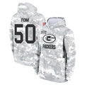 GB.Packers #50 Zach Tom Player Arctic Camo Salute to Service Hoodies Limited Game ROCER Stitched Jerseys