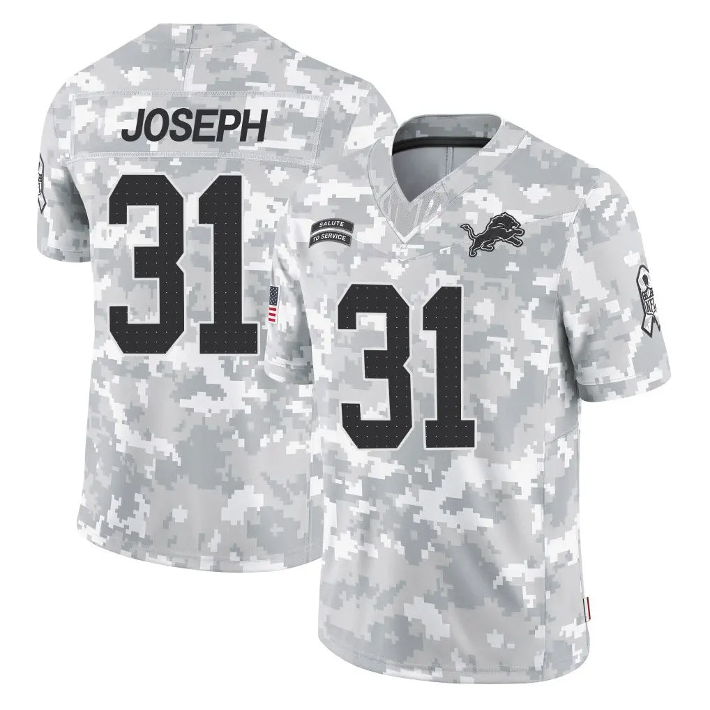 D.Lions #31 Kerby Joseph Player Arctic Camo Salute To Service Limited ROCER Stitched Jerseys