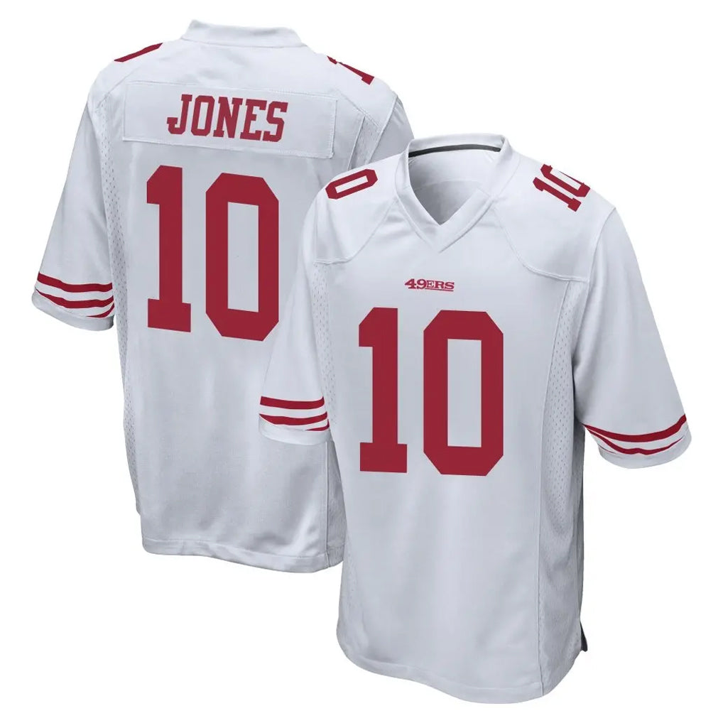 SF.49ers #10 Mac Jones Player White Home Game ROCER Stitched Jerseys
