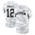 B.Bills #12 Jim Kelly Player Arctic Camo Salute to Service T-Shirt Hoodies ROCER Stitched Jerseys