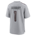 A.Cardinals #1 Kyler Murray Player Gray Fashion Home Game ROCER Stitched Jerseys