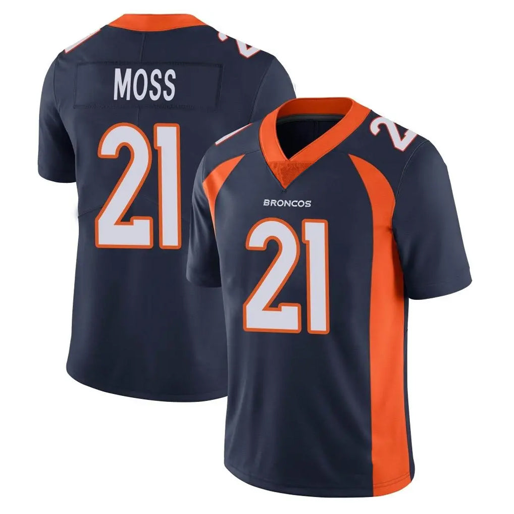 D.Broncos #21 Riley Moss Player Navy Vapor Untouchable Limited Game ROCER Stitched Jerseys