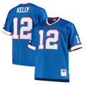 B.Bills #12 Jim Kelly Player Royal Mitchell & Ness Big & Tall 1990 Retired Replica Limited ROCER Stitched Jerseys
