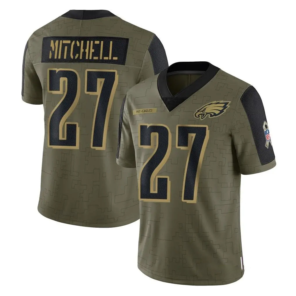 P.Eagles #27 Quinyon Mitchell Player Olive Salute To Service Limited Game ROCER Stitched Jerseys