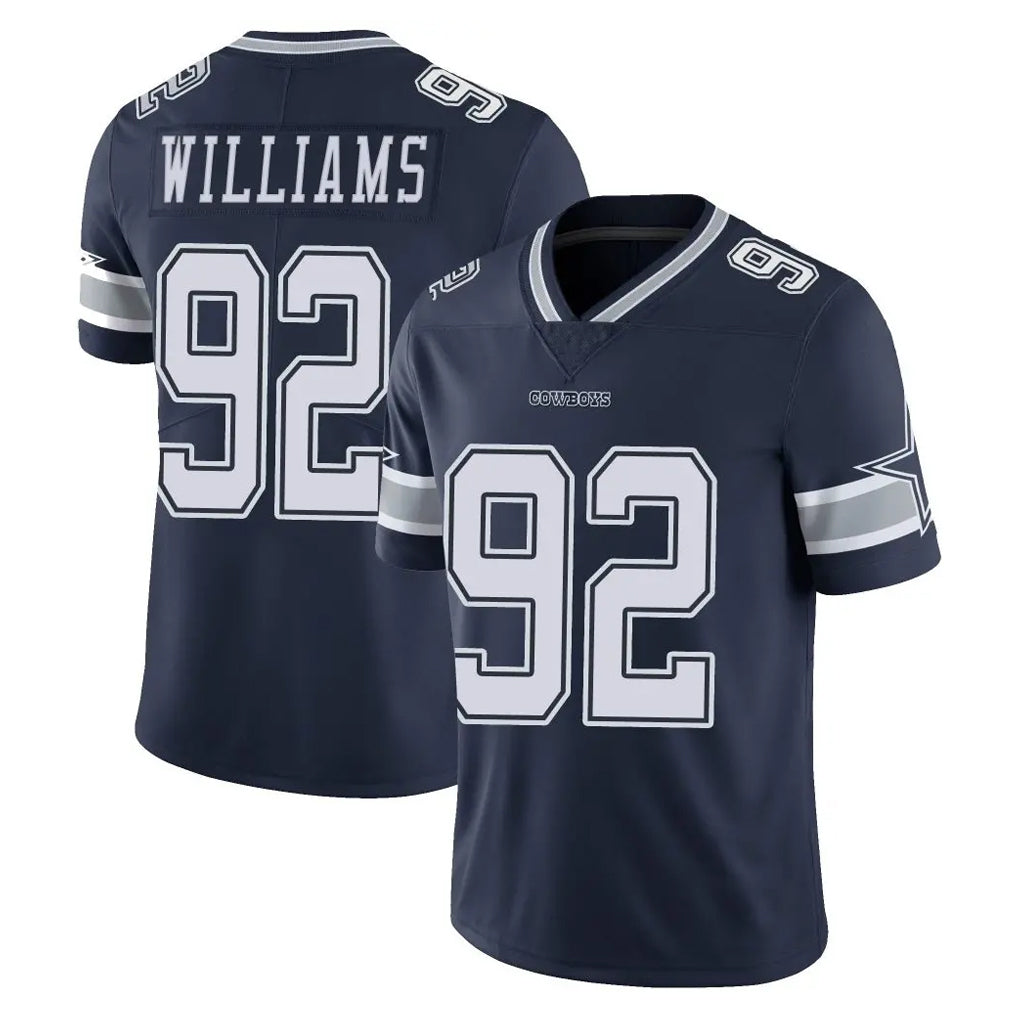 D.Cowboys #92 Quinnen Williams Player Navy Vapor Untouchable Limited Home Game ROCER Stitched Jerseys