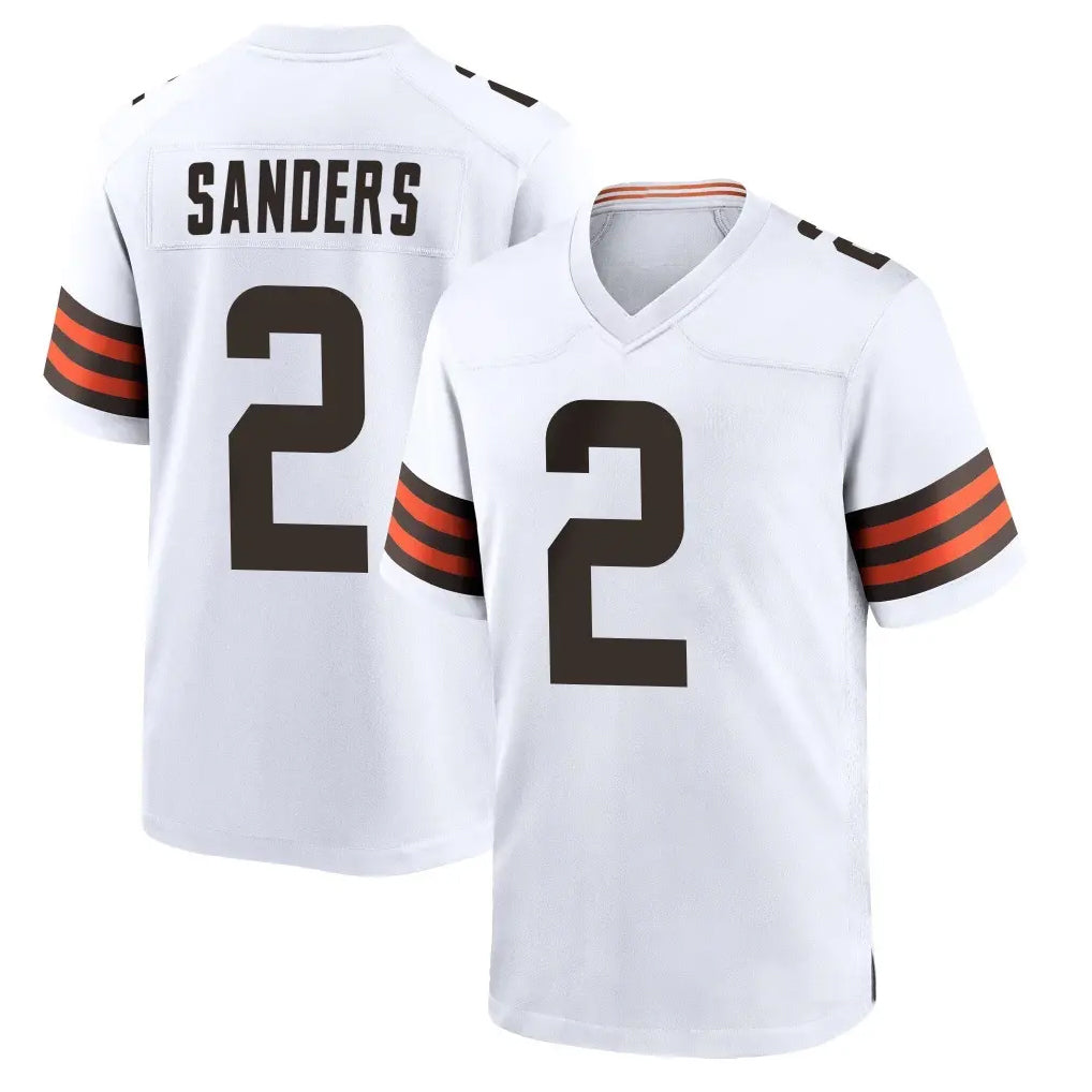 C.Browns #2 Shedeur Sanders Player White Home Game ROCER Stitched Jerseys
