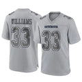 D.Cowboys #33 Javonte Williams Player Gray Atmosphere Fashion Home Game ROCER Stitched Jerseys