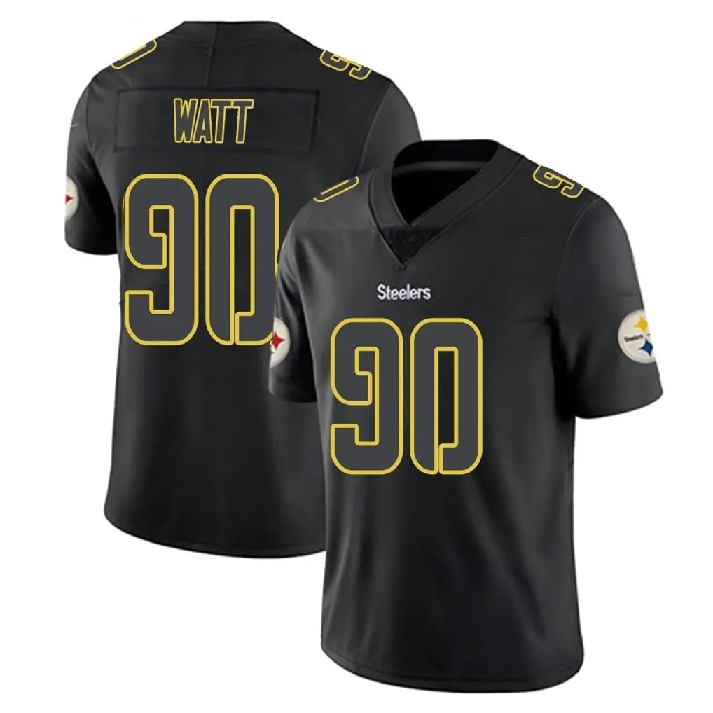 P.Steelers #90 T.J. Watt Player Black Impact Limited Home Game ROCER Stitched Jerseys
