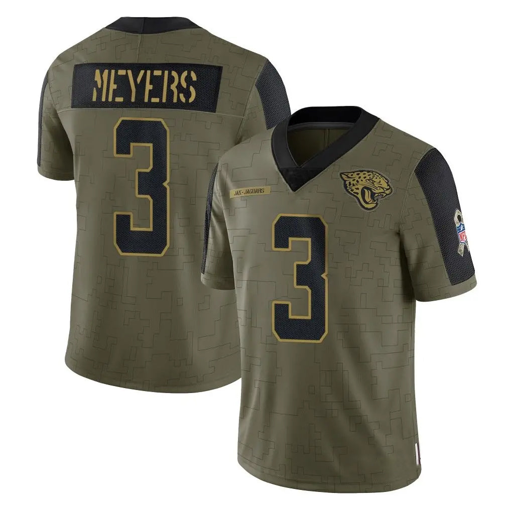 J.Jaguars #3 Jakobi Meyers Player Olive Salute To Service Limited Game ROCER Stitched Jerseys