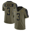 J.Jaguars #3 Jakobi Meyers Player Olive Salute To Service Limited Game ROCER Stitched Jerseys