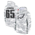 P.Eagles #65 Lane Johnson Player Arctic Camo Salute to Service Pullover Hoodies Limited Game ROCER Stitched Jerseys