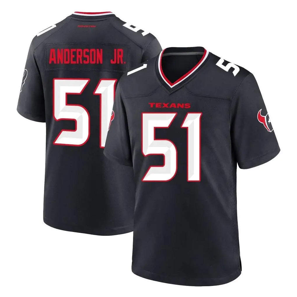 H.Texans #51 Will Anderson Jr. Player Navy Team Home Game ROCER Stitched Jerseys