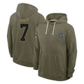 D.Cowboys #7 Rashan Gary Player Olive Salute to Service Pullover Hoodies Limited ROCER Stitched Jerseys