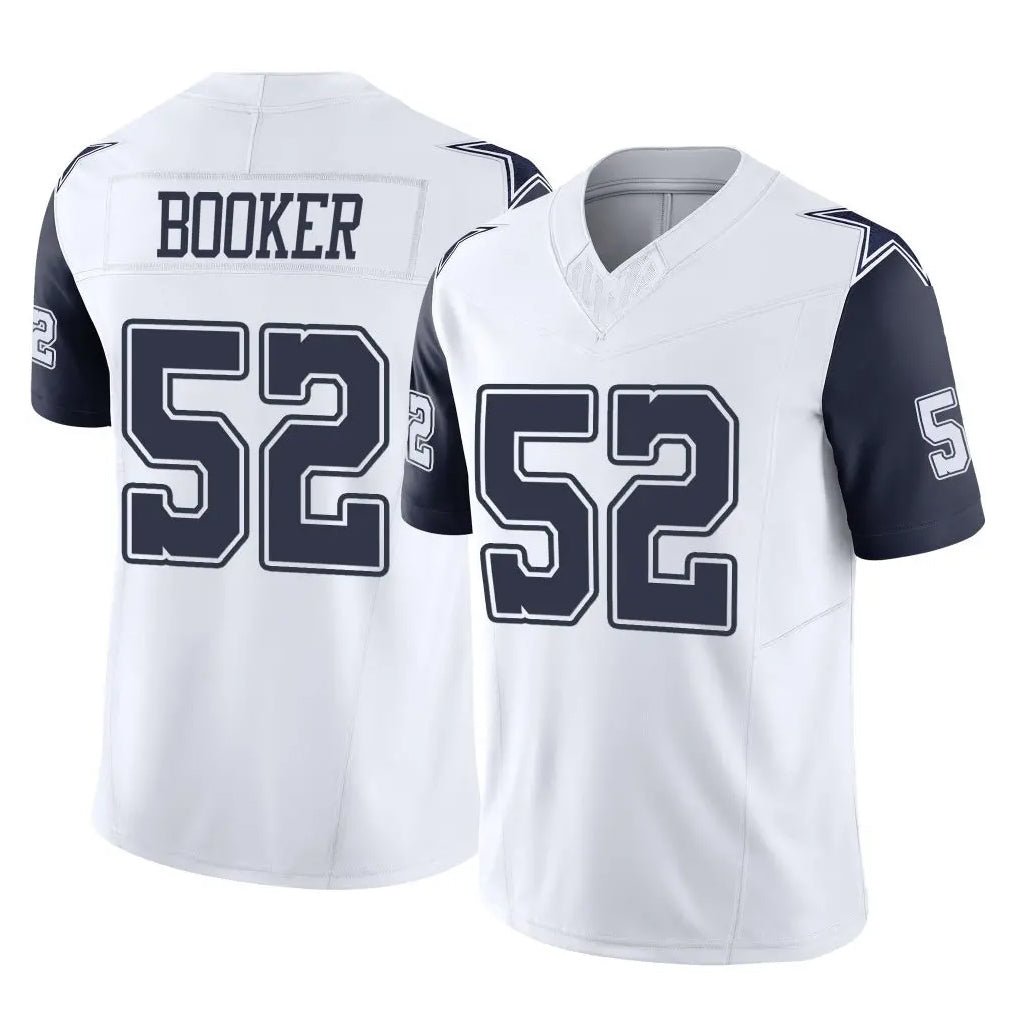 D.Cowboys #52 Tyler Booker Player White-Navy Limited Vapor F.U.S.E. Home Game ROCER Stitched Jerseys