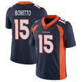 D.Broncos #15 Nik Bonitto Player Navy Vapor Untouchable Limited Game ROCER Stitched Jerseys