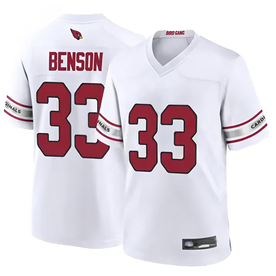 A.Cardinals #33 Trey Benson Player White Game Home ROCER Stitched Jerseys