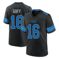 D.Lions #16 Jared Goff Player Black Alternate Home Game ROCER Stitched Jerseys