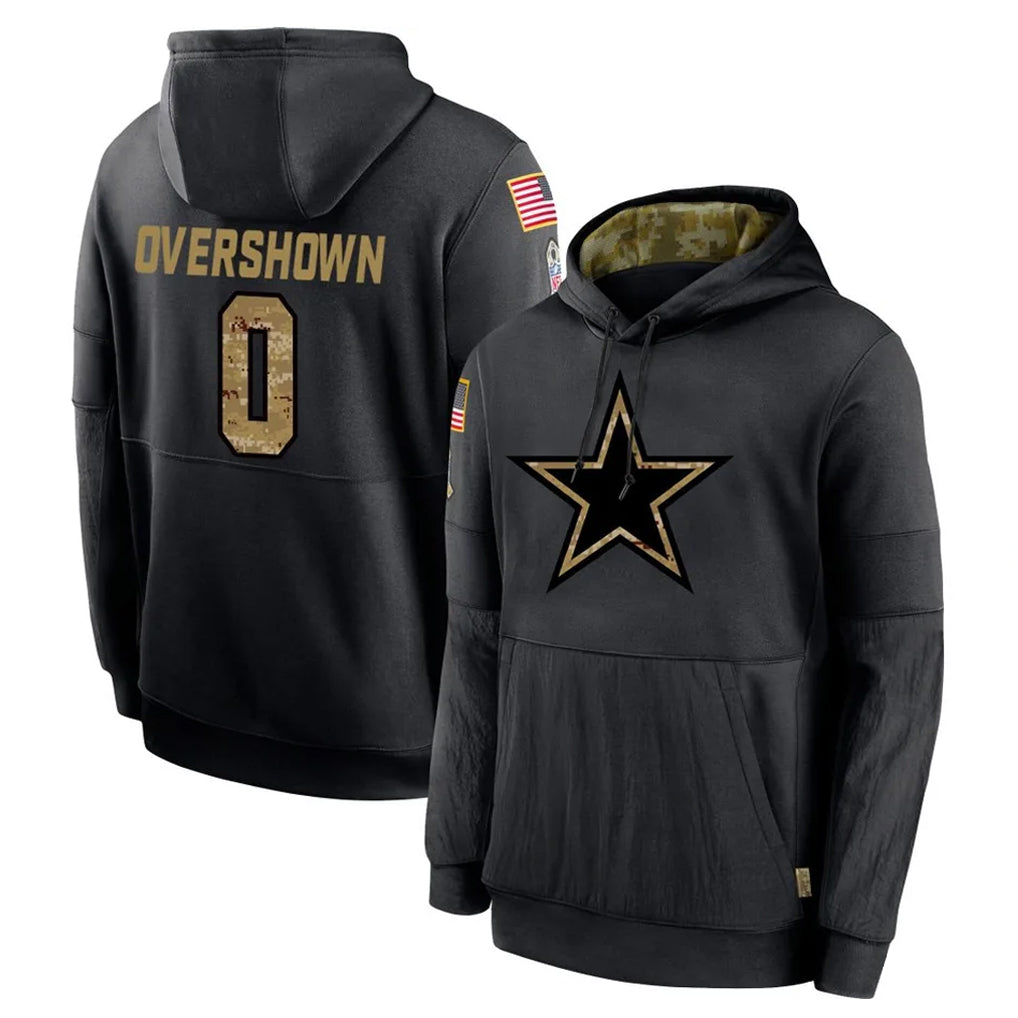 D.Cowboys #0 DeMarvion Overshown Player Black Salute to Service Pullover Hoodies Limited ROCER Stitched Jerseys