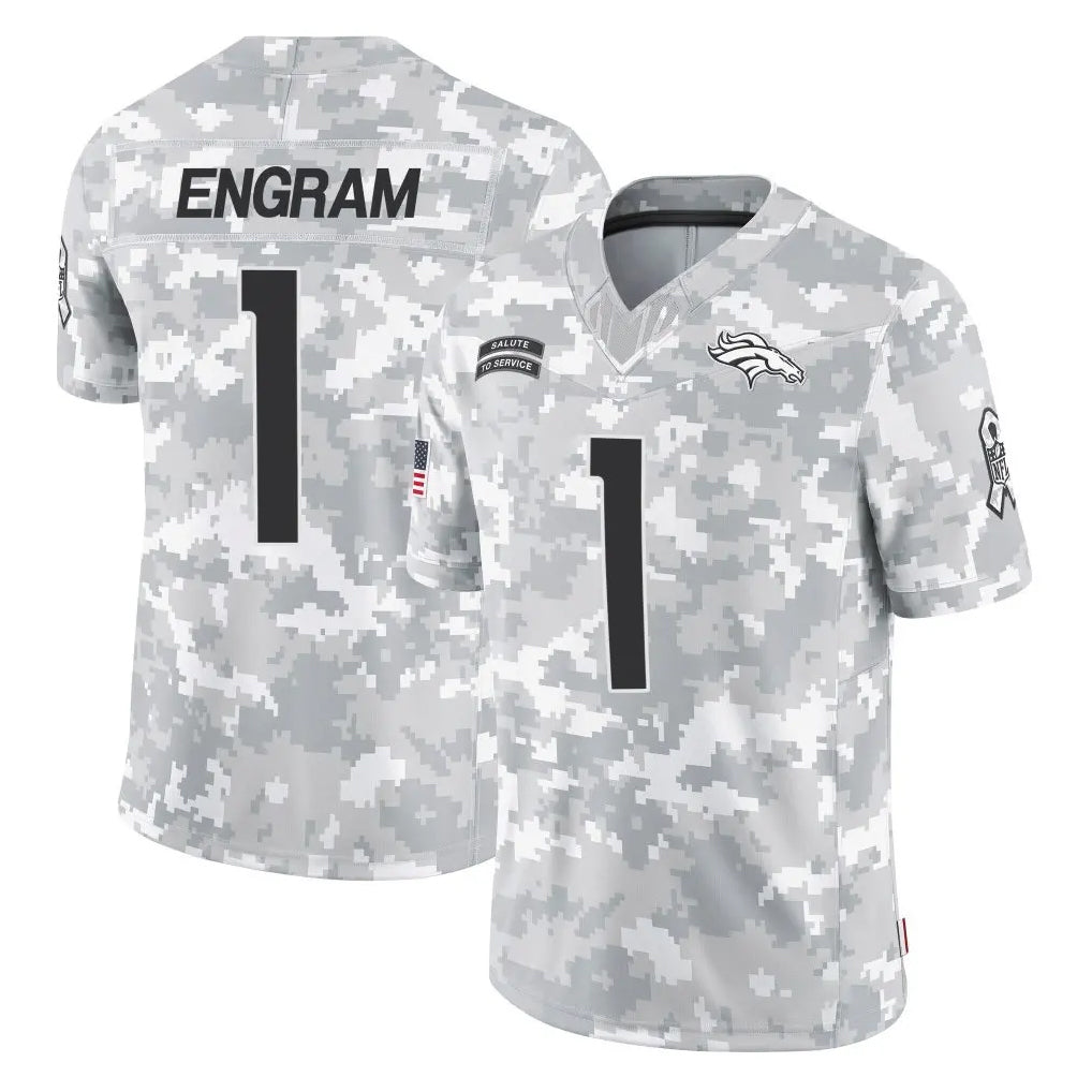 D.Broncos #1 Evan Engram Player Arctic Camo Salute To Service Limited ROCER Stitched Jerseys