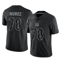 C.Bengals #78 Anthony Munoz Player Black Reflective Limited Game ROCER Stitched Jerseys