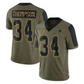D.Cowboys #34 Jalen Thompson Player Olive Salute to Service Limited Home Game ROCER Stitched Jerseys