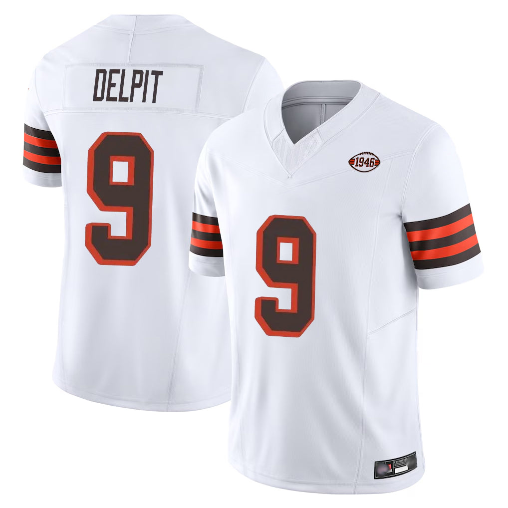 C.Browns #9 Grant Delpit Player White Limited Vapor F.U.S.E. Alternate Game ROCER Stitched Jerseys