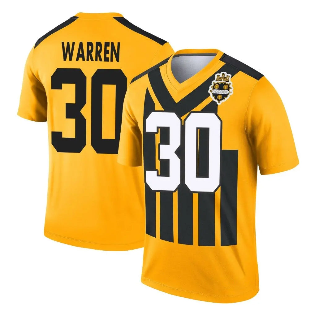 P.Steelers #30 Jaylen Warren Player Gold Legend Limited 1933 Throwback Performance Home Game ROCER Stitched Jerseys