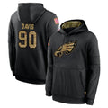 P.Eagles #90 Jordan Davis Player Black Salute to Service Hoodies Limited Game ROCER Stitched Jerseys