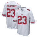 SF.49ers #23 Christian McCaffrey Player White Home Game ROCER Stitched Jerseys