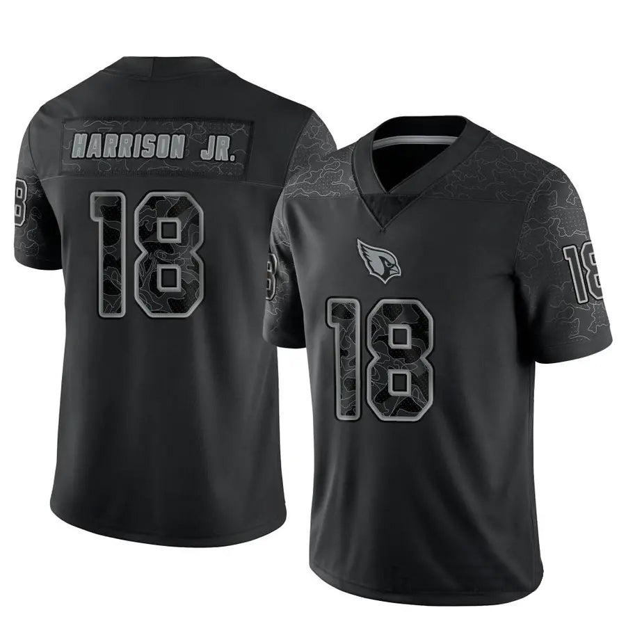 A.Cardinals #18 Marvin Harrison Jr. Player Black RFLCTV Limited ROCER Stitched Jerseys