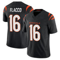 C.Bengals #16 Joe Flacco Player Black Vapor F.U.S.E. Limited Home Game ROCER Stitched Jerseys