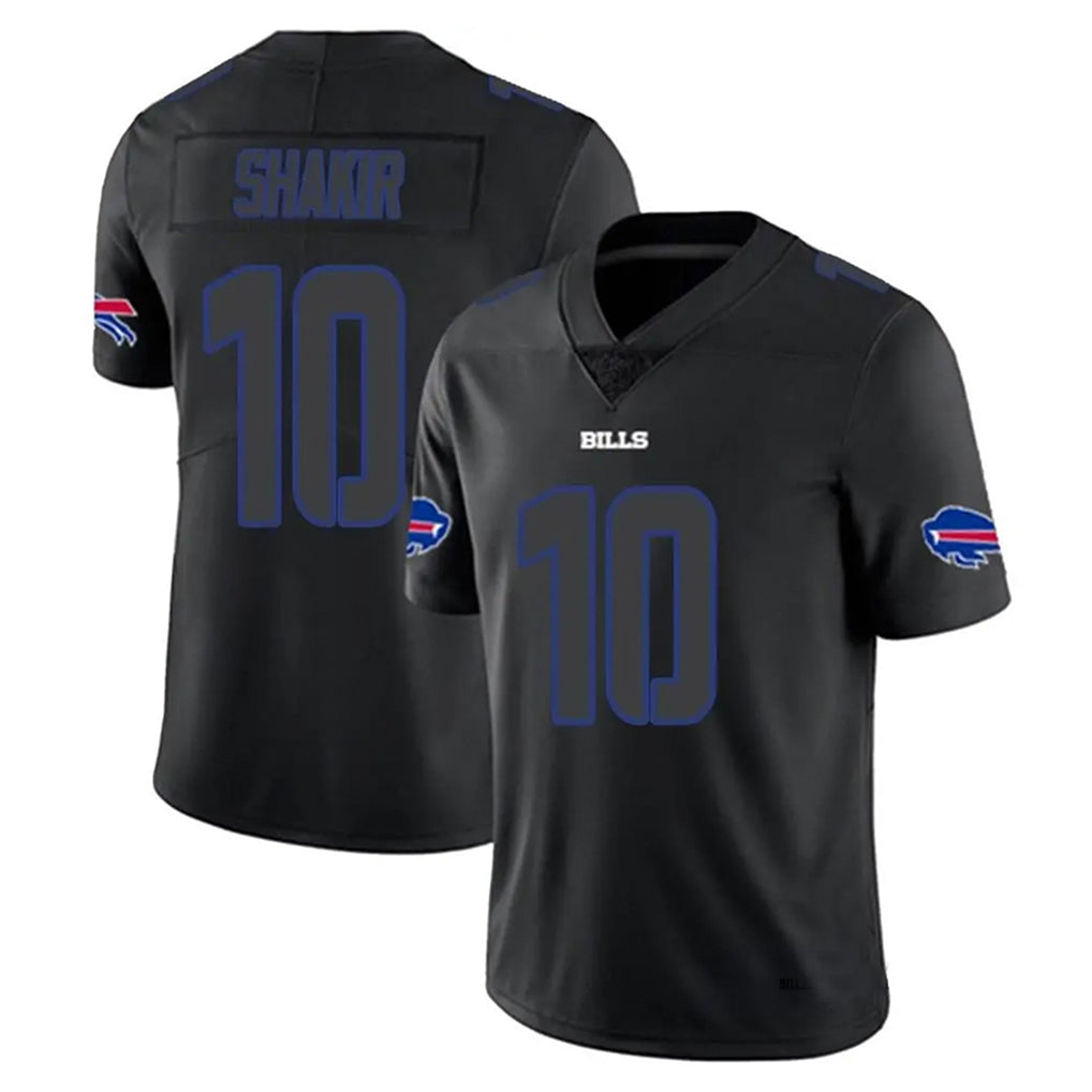 B.Bills #10 Khalil Shakir Player Black Impact Limited Game ROCER Stitched Jerseys