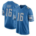 D.Lions #16 Jared Goff Player Blue Home Game ROCER Stitched Jerseys