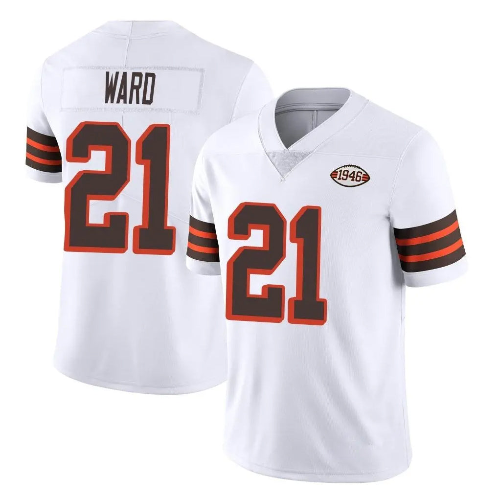 C.Browns #21 Denzel Ward Player White Limited  Vapor 1946 Collection Alternate Game ROCER Stitched Jerseys