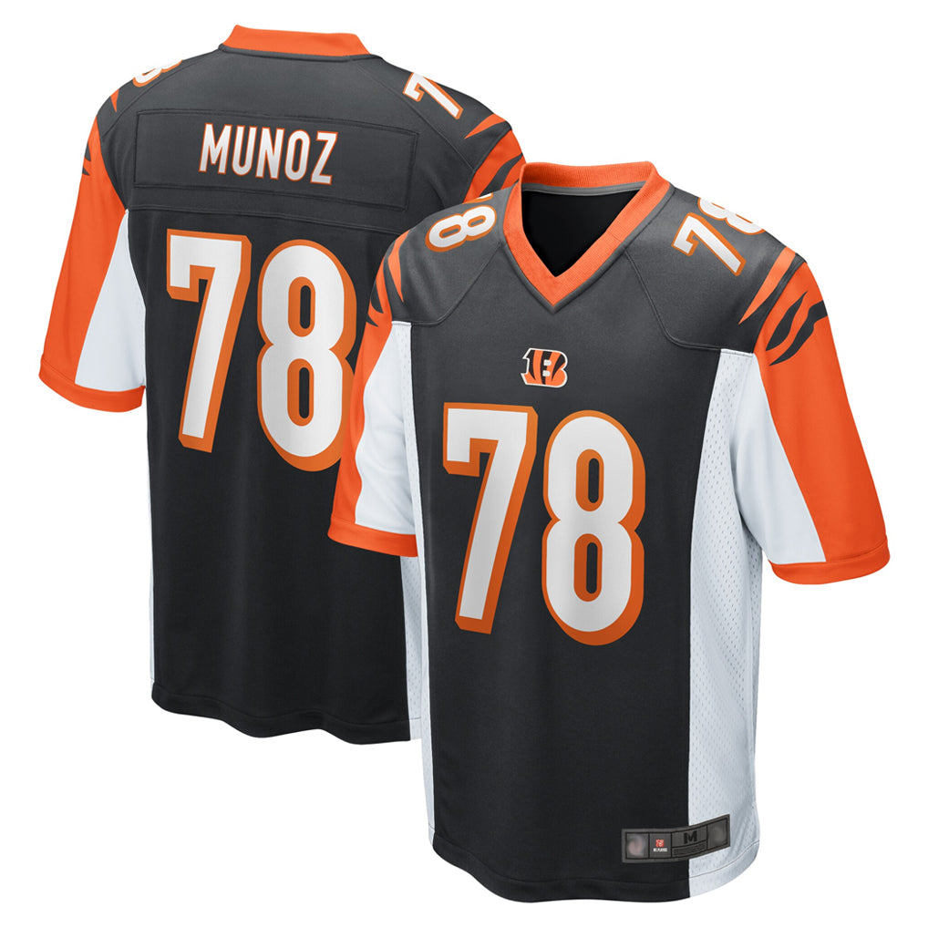 C.Bengals #78 Anthony Munoz Player Black Alternate Home Game ROCER Stitched Jerseys