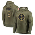 P.Steelers #9 Chris Boswell Player Olive Salute to Service Pullover Hoodie Home Game ROCER Stitched Jerseys
