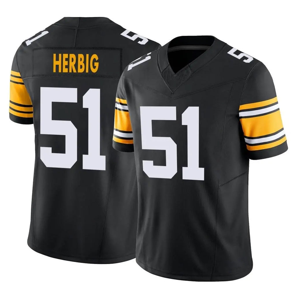 P.Steelers #51 Nick Herbig Player Black Limited Alternate Vapor F.U.S.E. Home Game ROCER Stitched Jerseys