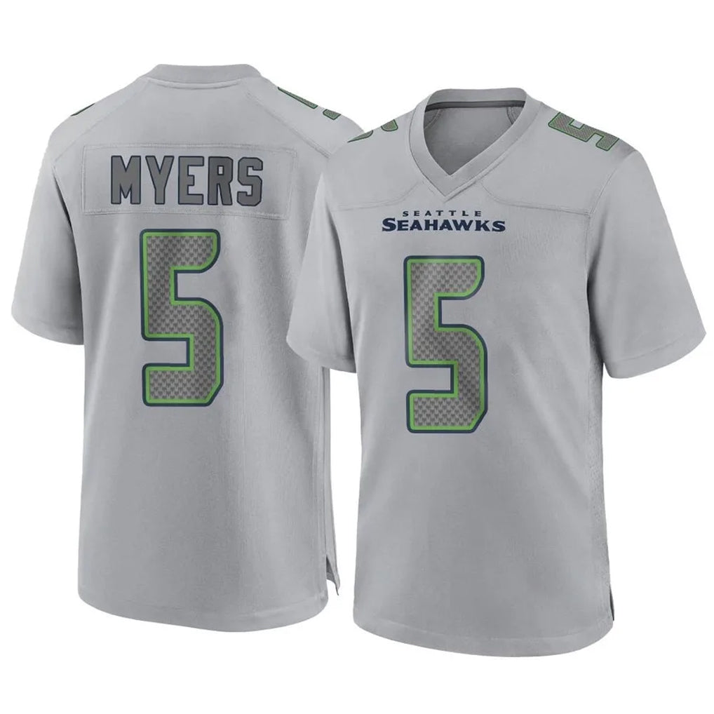 S.Seahawks #5 Jason Myers Player Gray Atmosphere Fashion Home Game ROCER Stitched Jerseys